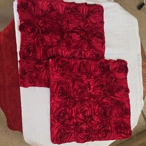 Red Rose Patterned Pillow Covers